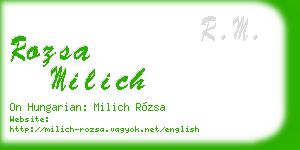 rozsa milich business card