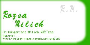 rozsa milich business card